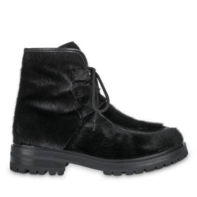 Ankelstøvle i sort sælskind